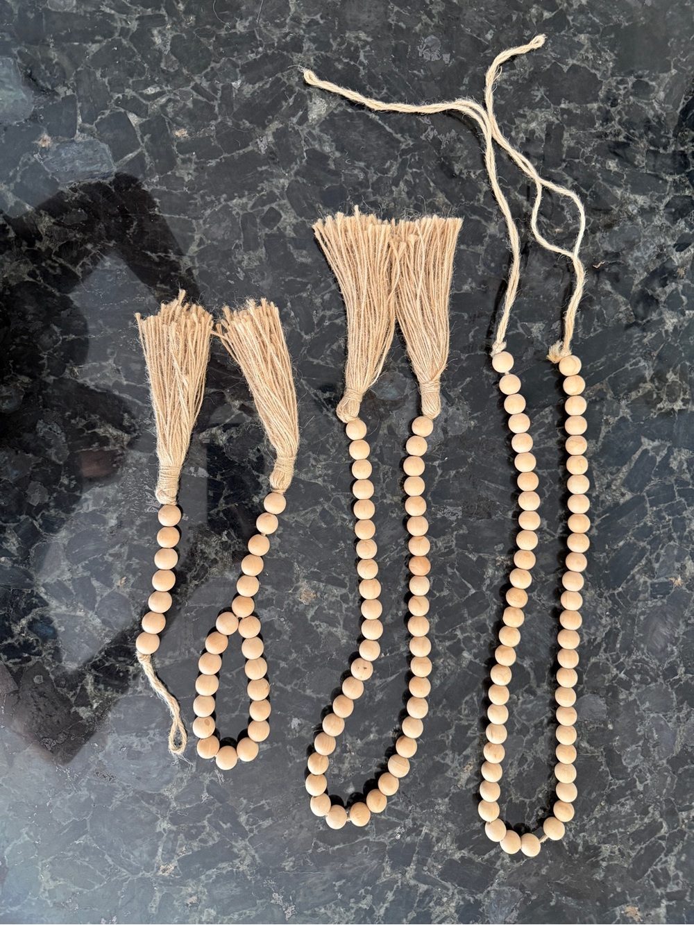 Hobby Lobby Natural Wood Bead Tassel Strands in Beige